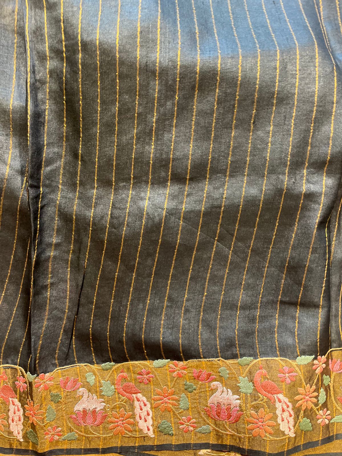 Black Shade Pure Tussar Saree