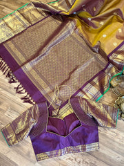 Honey and Maroon Gadwal Pattu