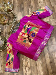 Magenta Pink Pathani Pure Silk Blouse