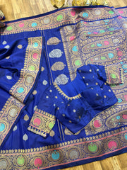 Royal Blue Gadwal Pattu saree