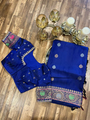 Royal Blue Gadwal Pattu saree