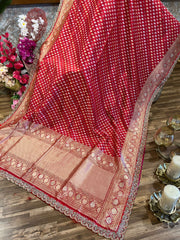 Red Exquisite Pure Banarasi Masterpiece