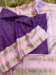 Magenta and Light Pink Kanchi Pattu