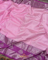 Light Pink and Magenta Pink Pure Venkatagiri Silk