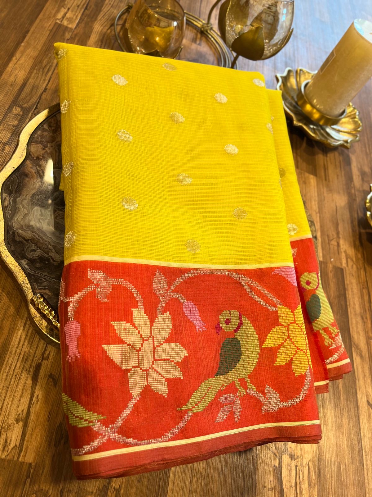 Refreshing Yellow Pure Zari Kota