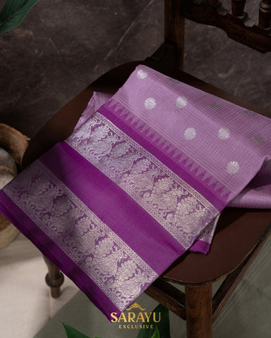 Lavender and Magenta Pink Pure Venkatagiri Silk