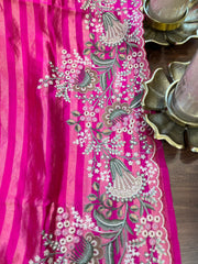 BANARASI Stripes Tissue Saree