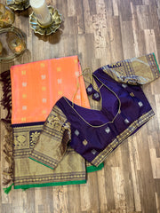 Gadwal saree pattern blouse