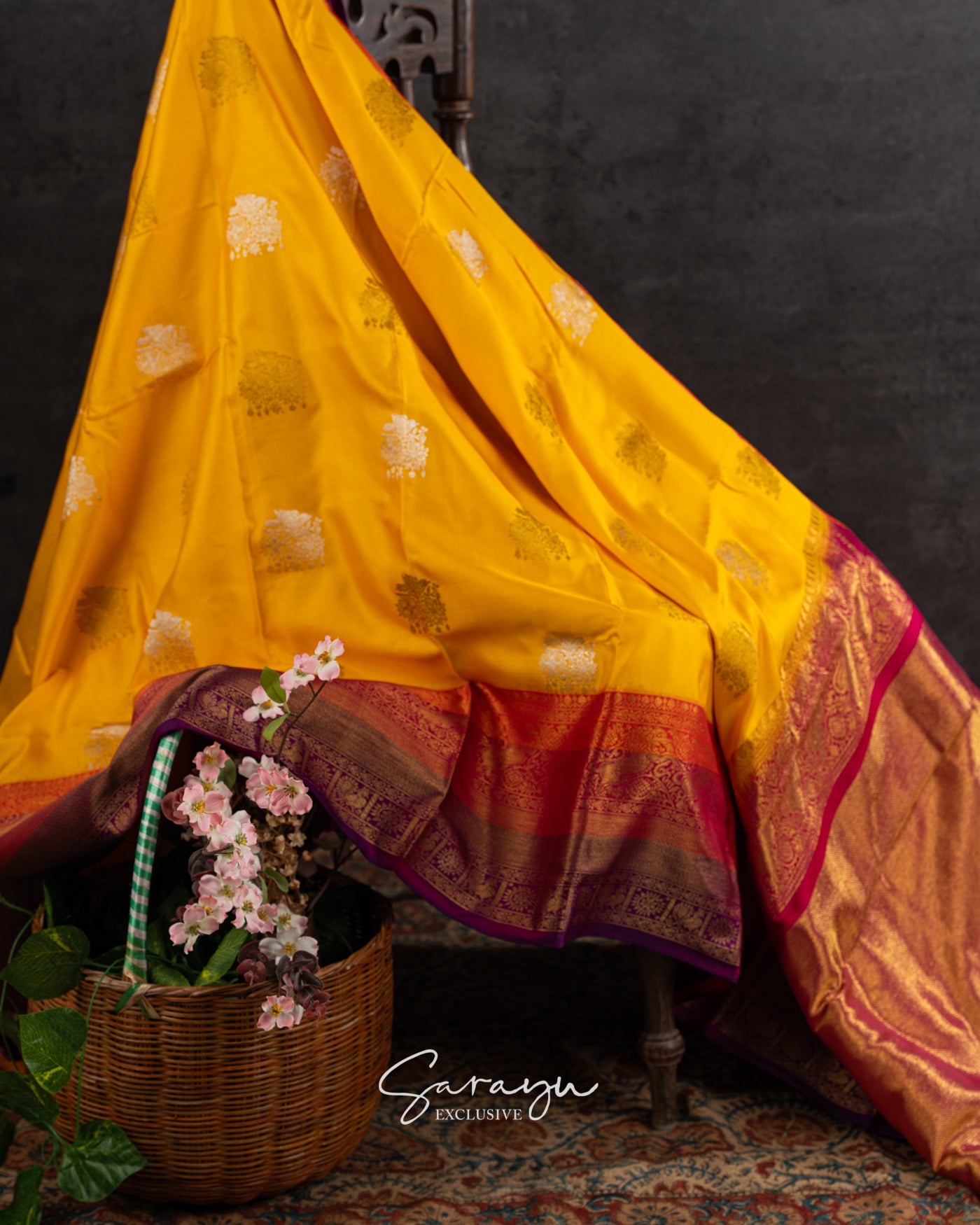 Bright and Beautiful Authentic Yellow  Twill Kanchi Pattu