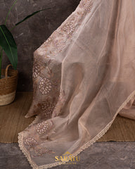 Beige Tissue Crushed Organza
