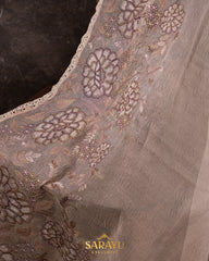 Beige Tissue Crushed Organza