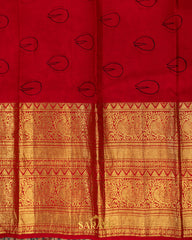 Light Pink and Red Pure Kanchi Handpainted Kalamkari