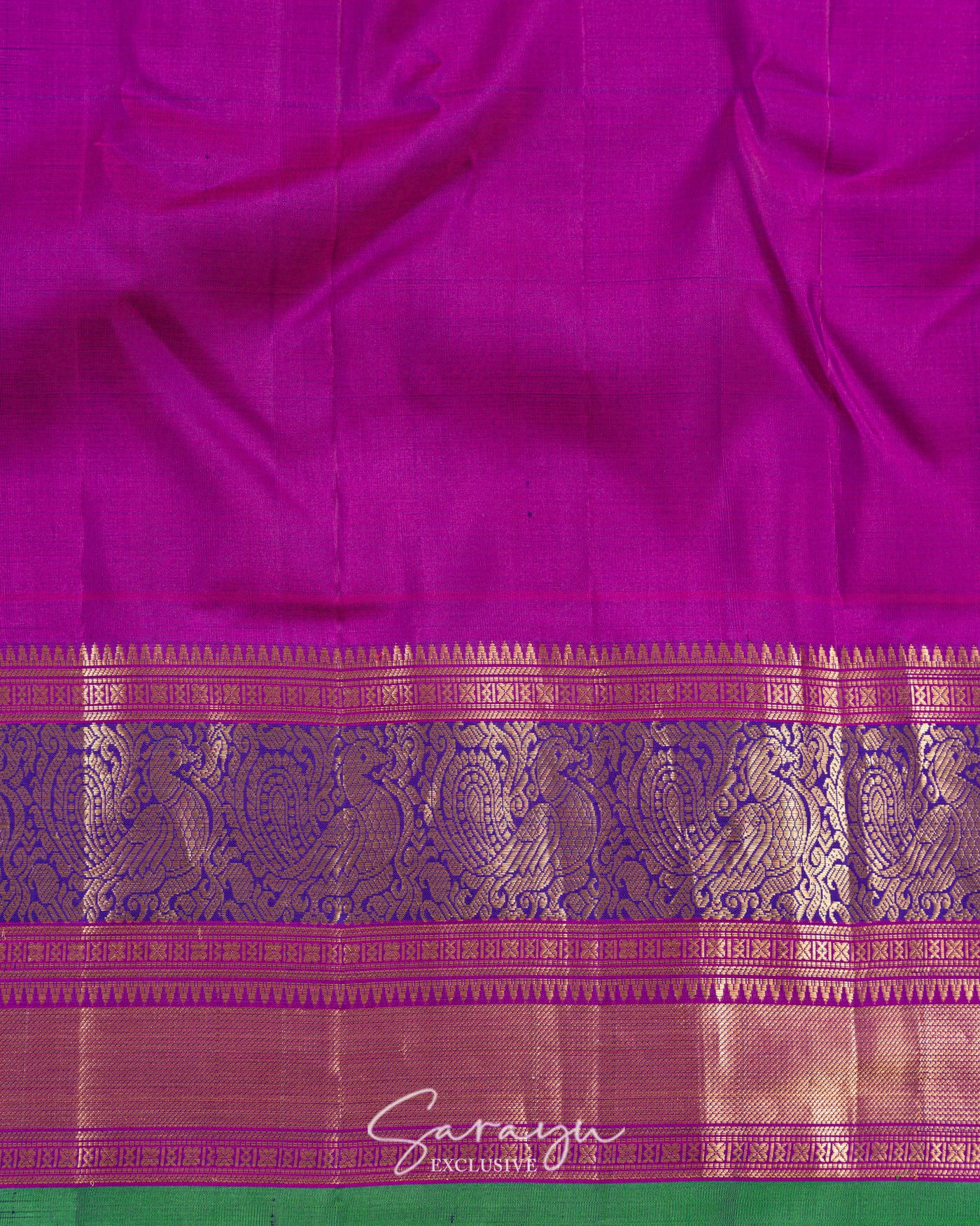 Classy Light Lavender and Purple Color Combination Double Weave Gadwal Pattu