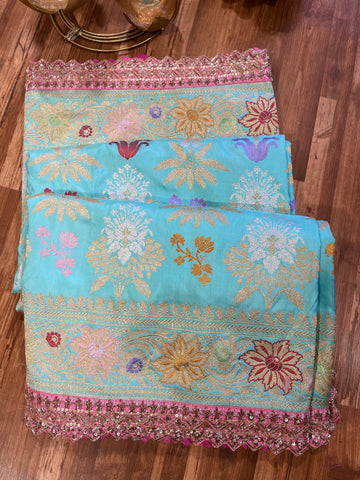 Banarasi Saree with Handcrafted Zardozi Border