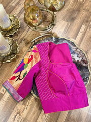 Magenta Pink Pathani Pure Silk Blouse