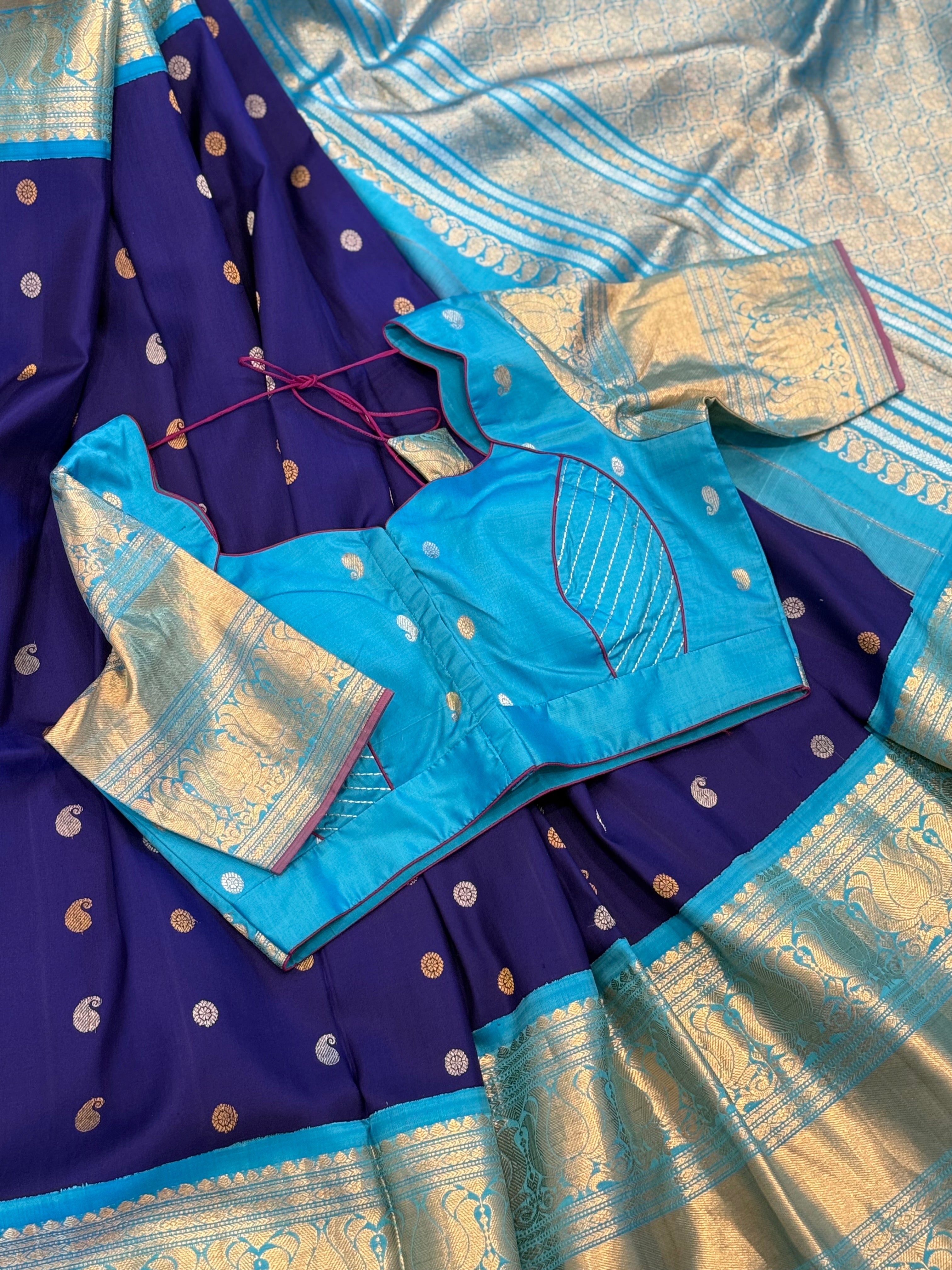 Royal Blue Gadwal Pattu