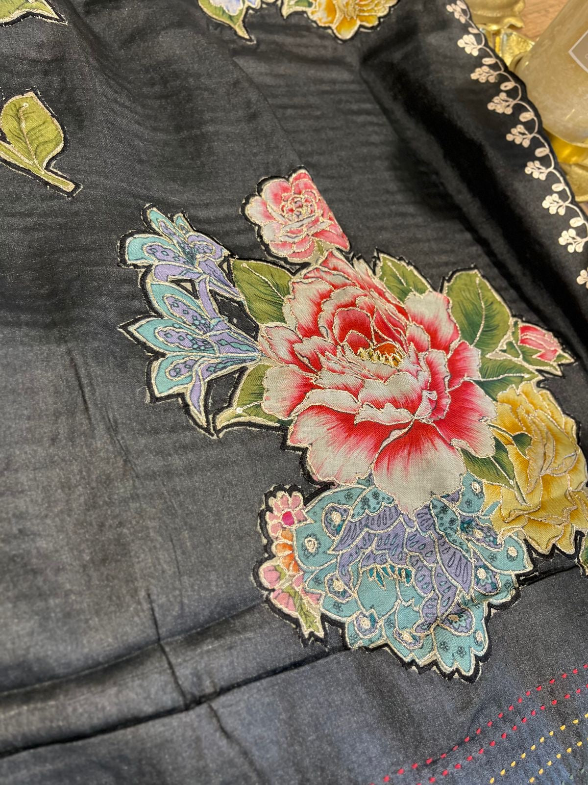 Black Shade Pure Tussar Saree