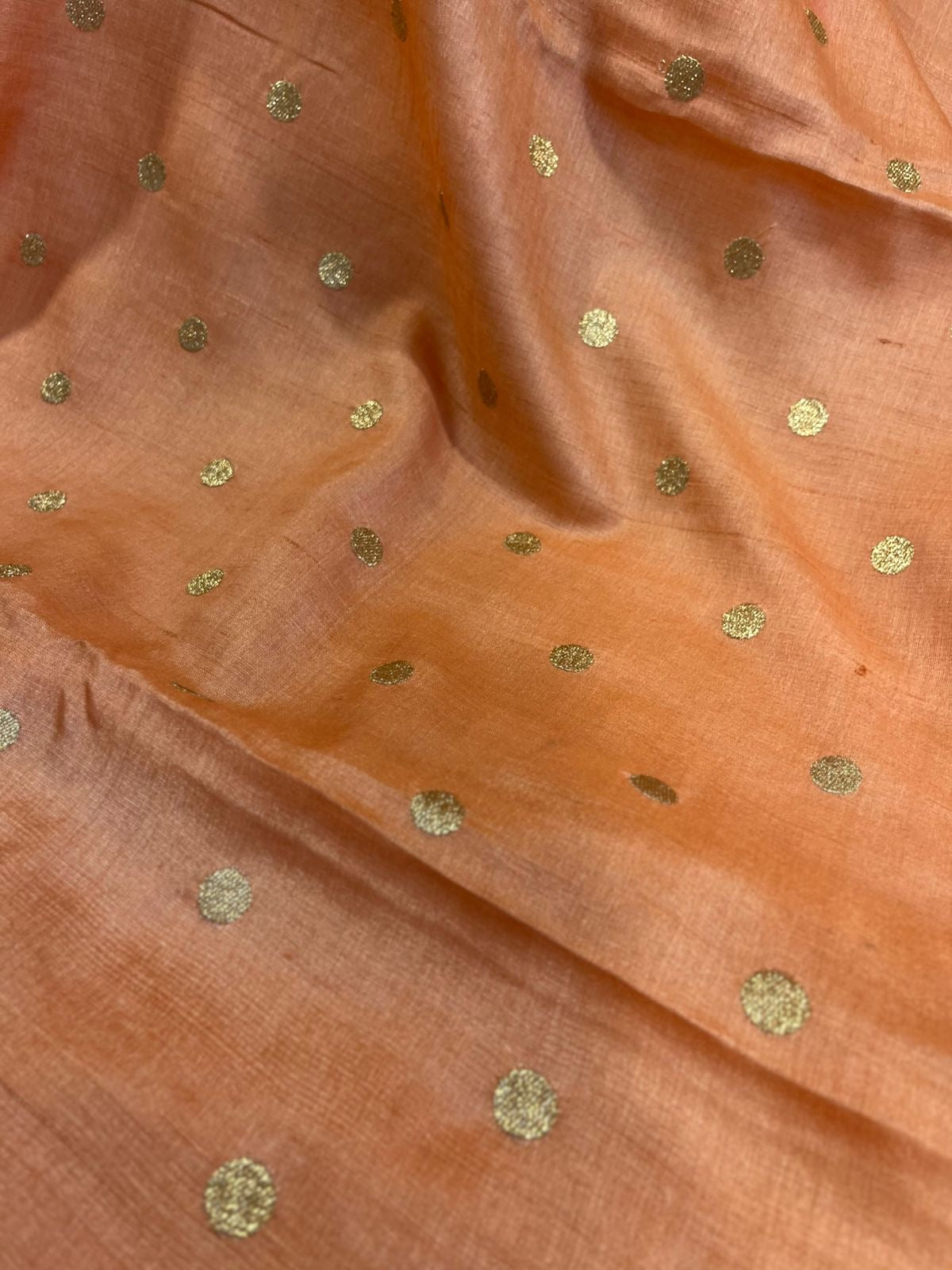 Peach Shade Pure Tussar Saree