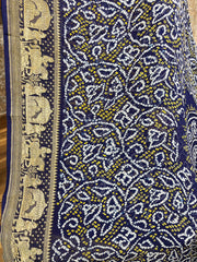 Navy Blue Rai Bandhini