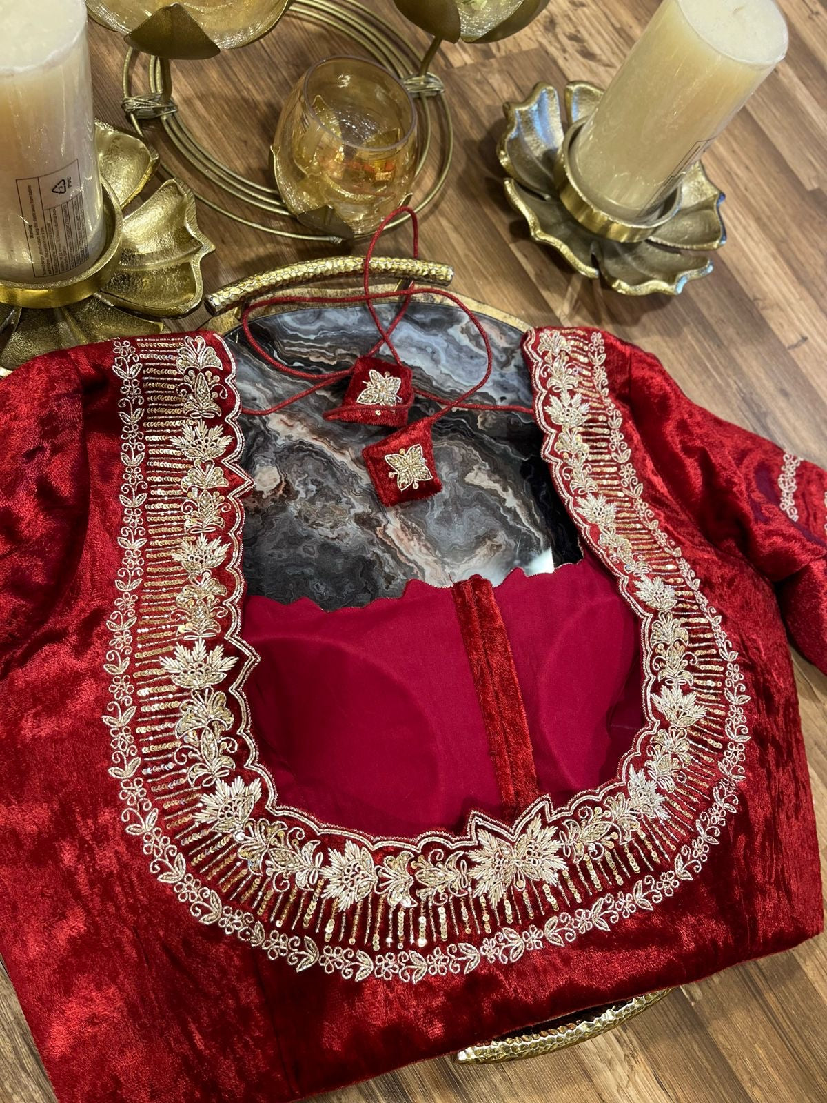 Red Velvet Designer Blouse