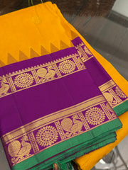 Deep Mustard Yellow Pure Kanchi Vintage Pattu