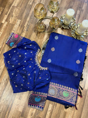 Royal Blue Gadwal Pattu saree