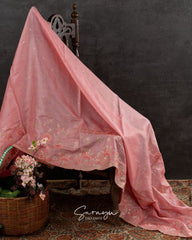 Pink Color Pure Tussar Silk