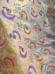 Banarasi silk with meenakari woven Jaal buttis allover