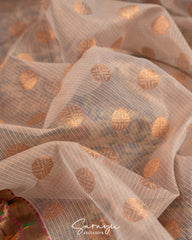 Beige Gold Single Tissue Zari Kota
