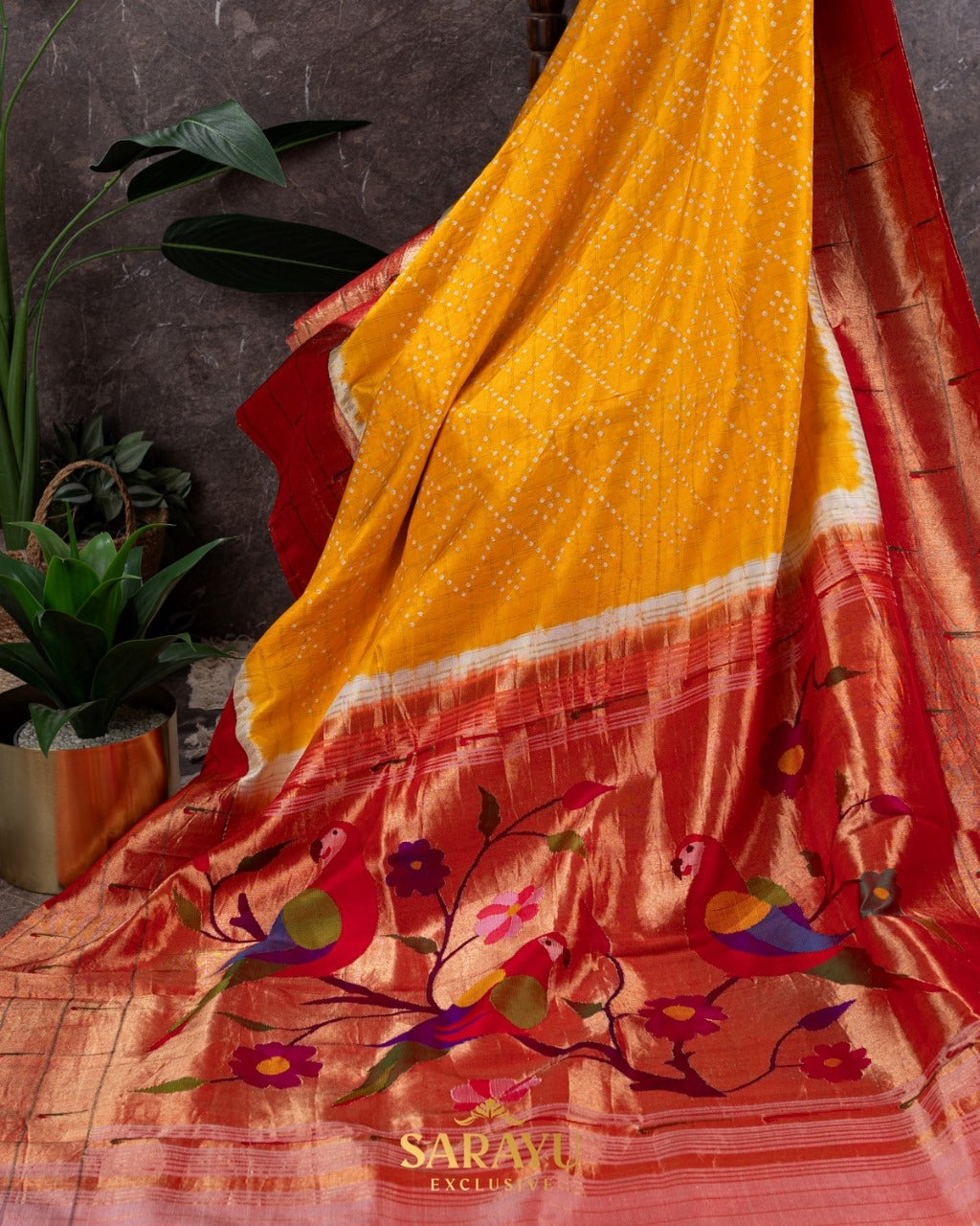 Sulfate Blue Paithani Bandhini