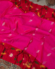 Bright Pink And Red Pure Real Zari Exclusive Kota