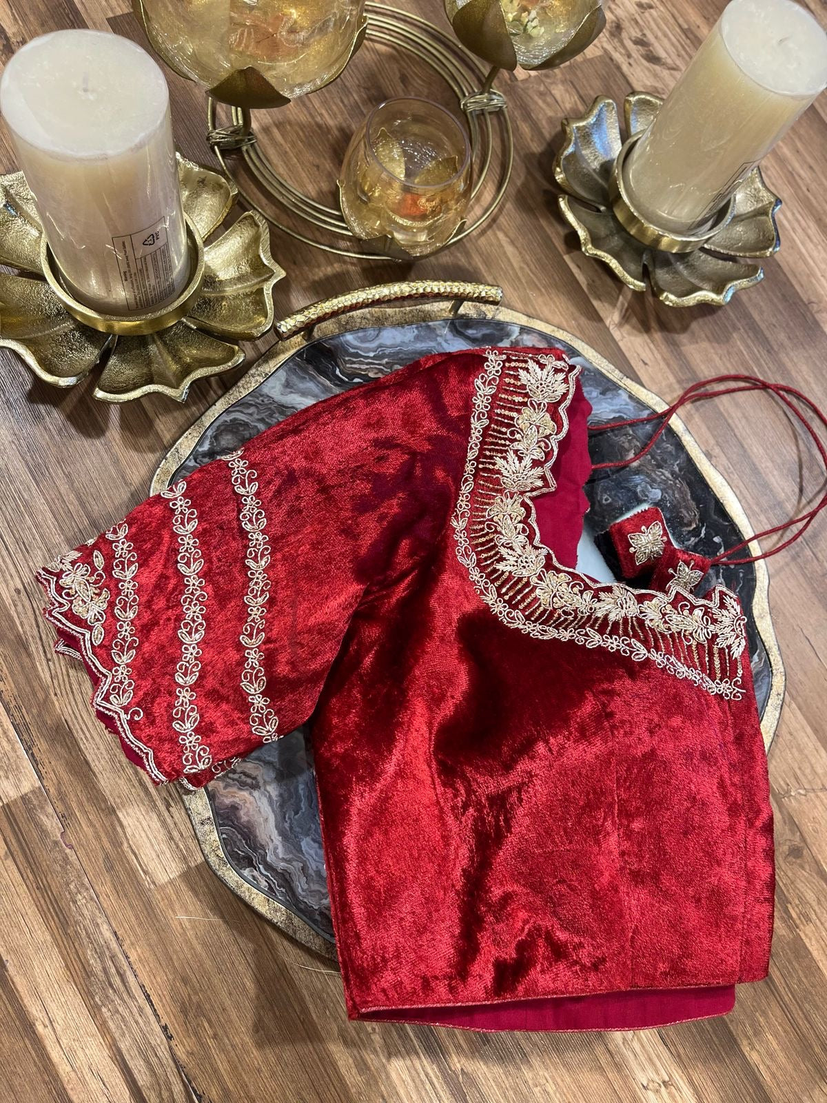 Red Velvet Designer Blouse