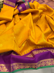 Deep Mustard Yellow Pure Kanchi Vintage Pattu