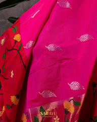 Bright Pink And Red Pure Real Zari Exclusive Kota