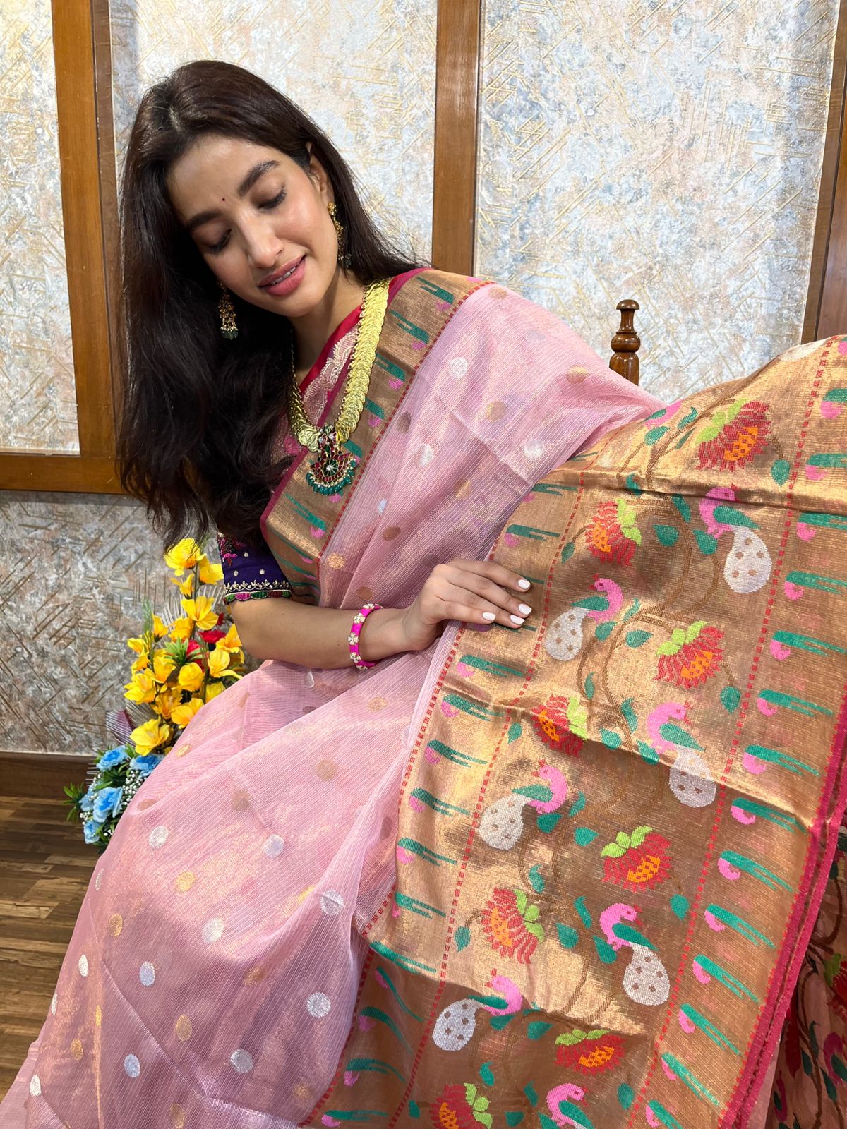 Pure Zari Kota Single tissue