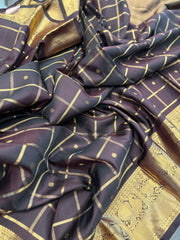 Deep Chocolate Pure Kanchi Vintage Pattu