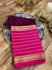 Wine and Pink Premium Mysore Silk