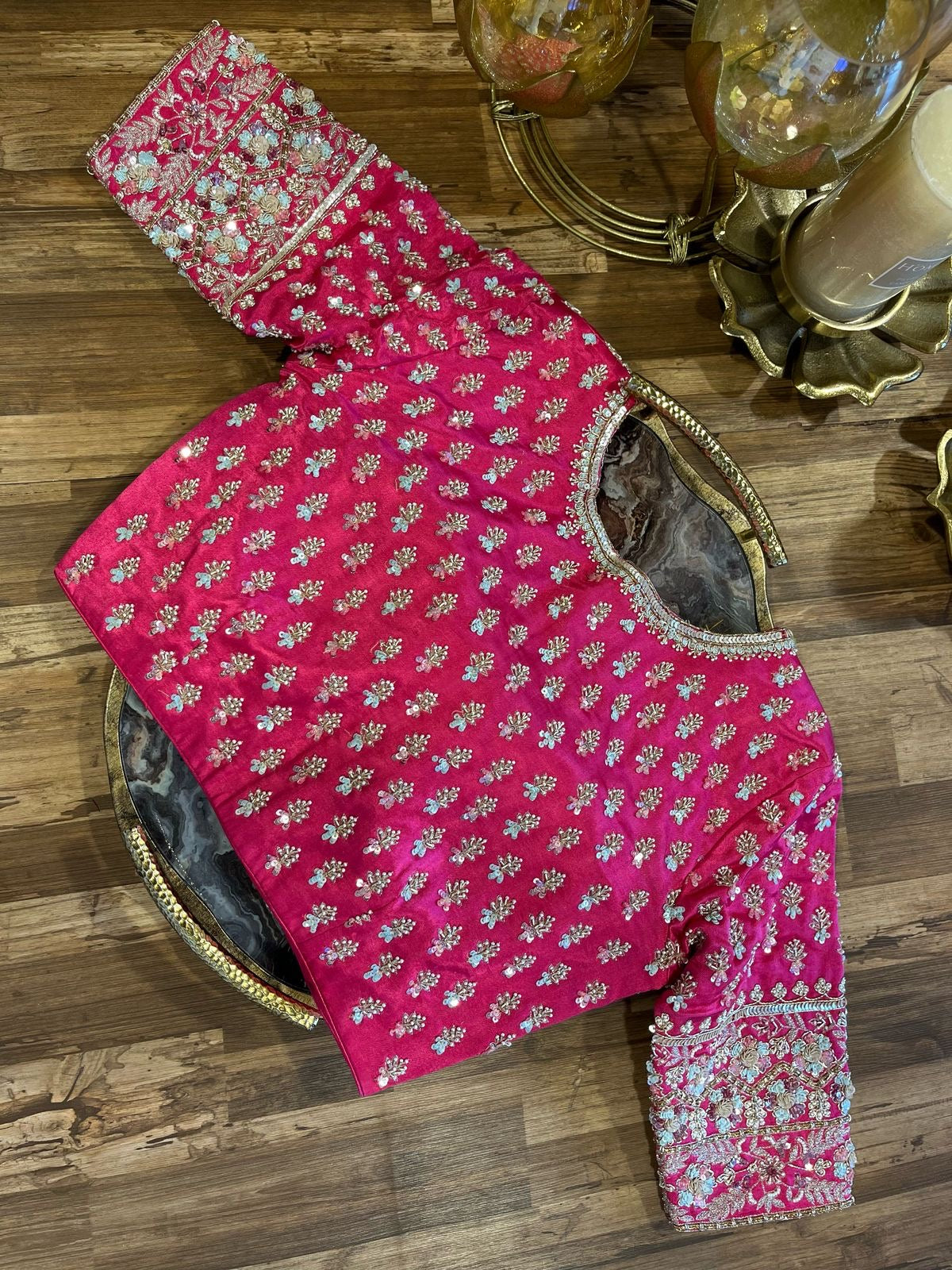 Fuchsia Pink Handworked Blouse