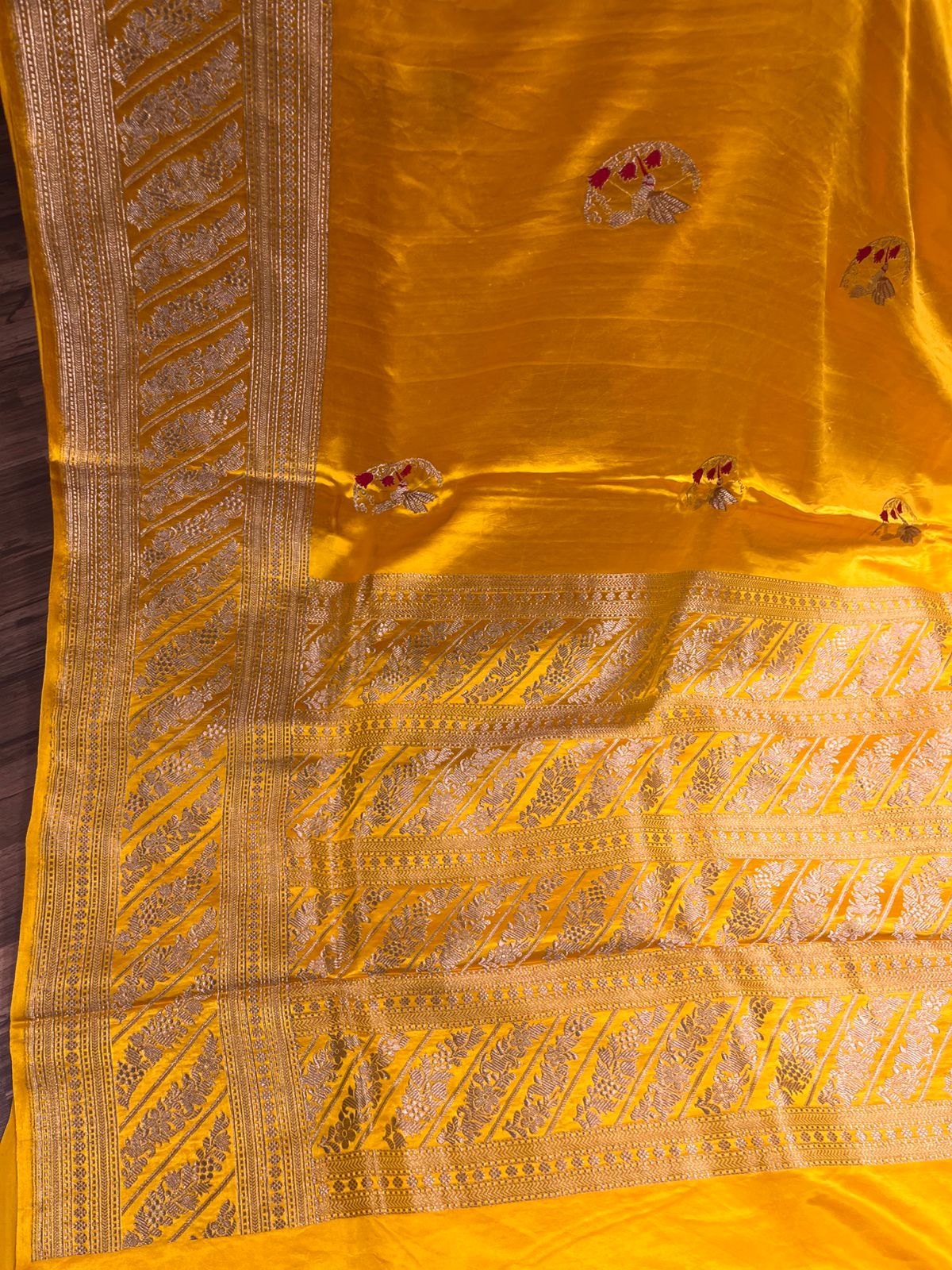 Musturd Yellow Banarasi Mashuru Silk