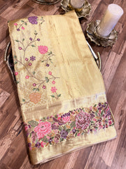 Kanchi tissue thread embroidery saree