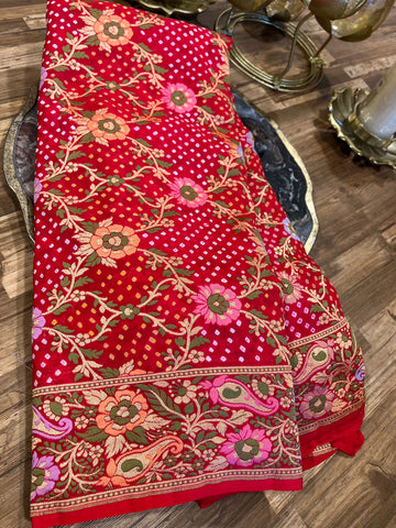 Red Banrasi Exquisite Georgette