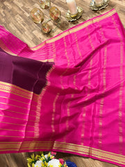 Wine and Pink Premium Mysore Silk