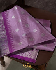 Lavender and Magenta Pink Pure Venkatagiri Silk