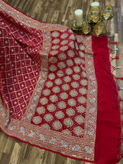 Pure Banarasi Georgette Hand embroidered Exclusive Saree