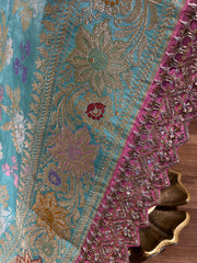 Banarasi Saree with Handcrafted Zardozi Border