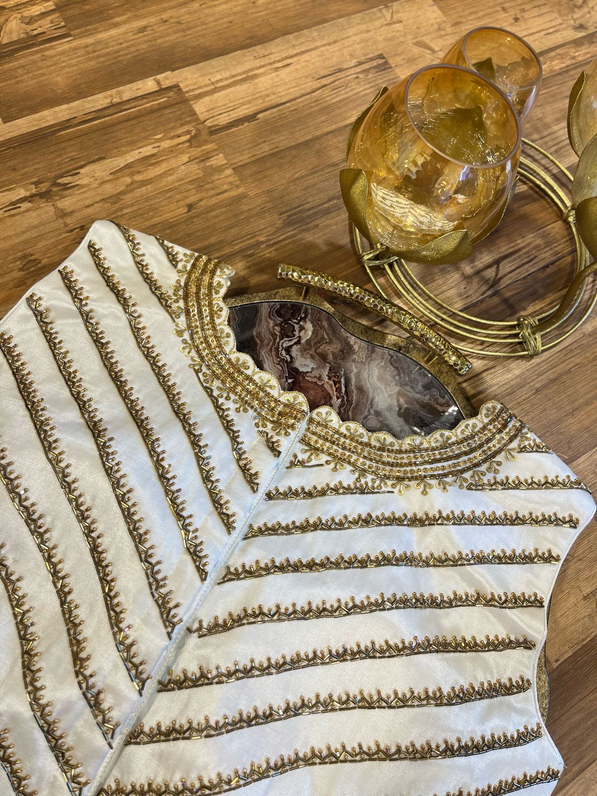 White Rawsilk Sleeveless Blouse