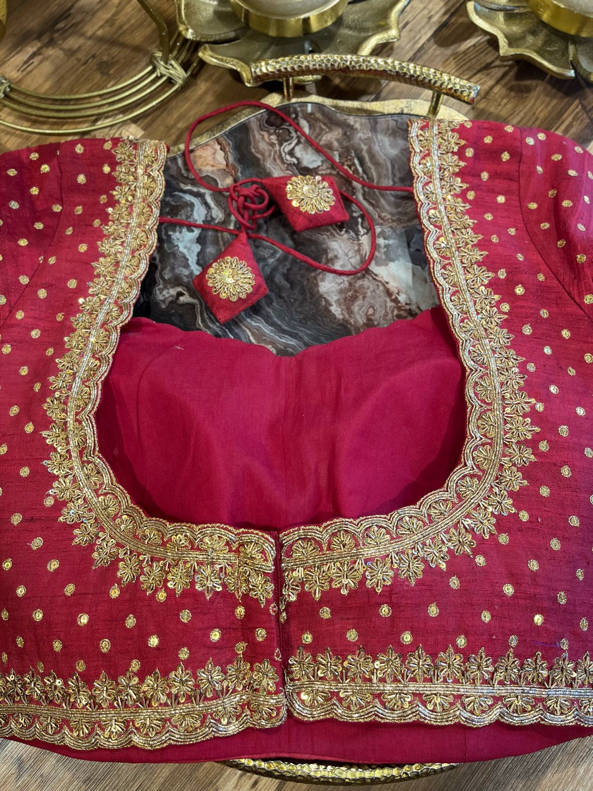 Red Pure Rawsilk Blouse
