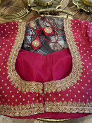 Red Pure Rawsilk Blouse