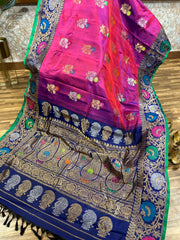 Double wrap meenakari Gadwal saree