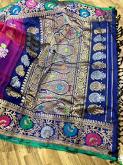 Double wrap meenakari Gadwal saree